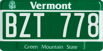 VT license plate BZT778