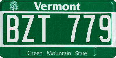 VT license plate BZT779