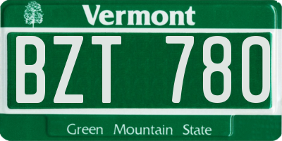 VT license plate BZT780