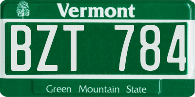 VT license plate BZT784