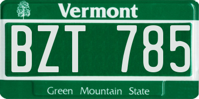 VT license plate BZT785
