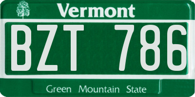 VT license plate BZT786