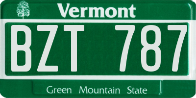 VT license plate BZT787