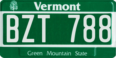 VT license plate BZT788