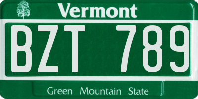 VT license plate BZT789