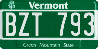 VT license plate BZT793