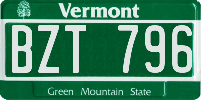 VT license plate BZT796