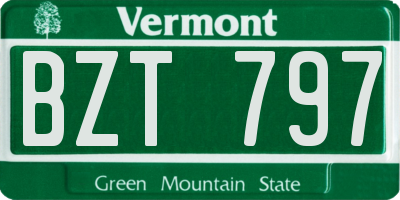 VT license plate BZT797