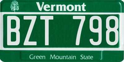 VT license plate BZT798