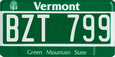 VT license plate BZT799