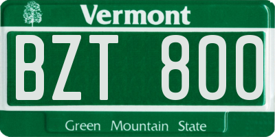 VT license plate BZT800