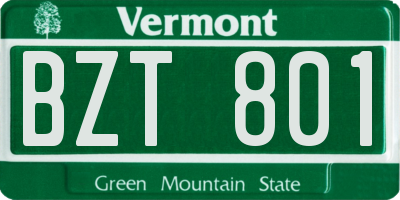 VT license plate BZT801