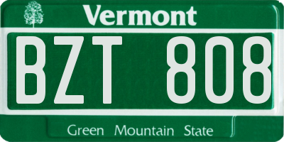VT license plate BZT808
