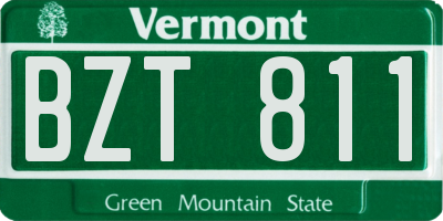 VT license plate BZT811