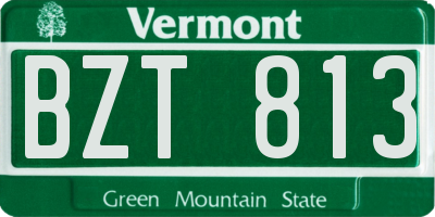 VT license plate BZT813