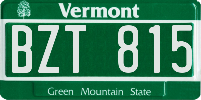 VT license plate BZT815