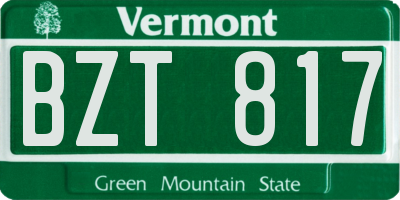 VT license plate BZT817
