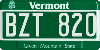 VT license plate BZT820