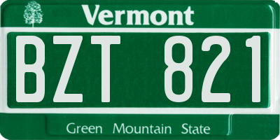 VT license plate BZT821