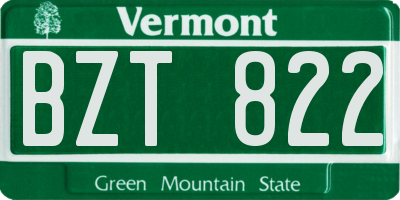 VT license plate BZT822
