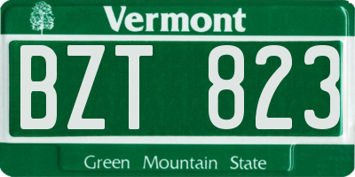 VT license plate BZT823