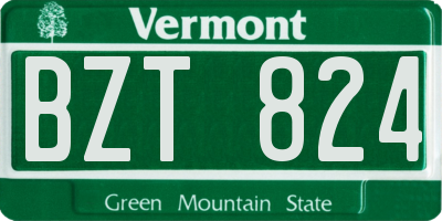 VT license plate BZT824