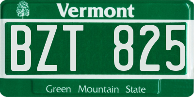 VT license plate BZT825
