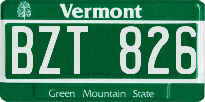 VT license plate BZT826