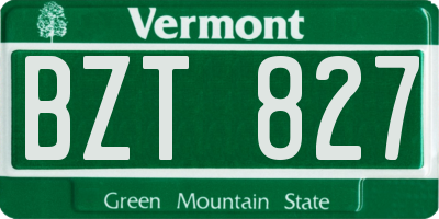 VT license plate BZT827