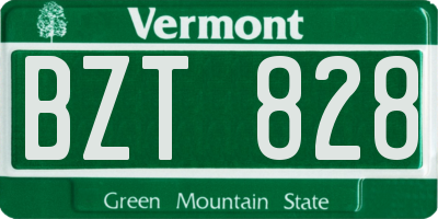 VT license plate BZT828