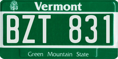 VT license plate BZT831