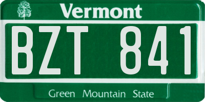 VT license plate BZT841