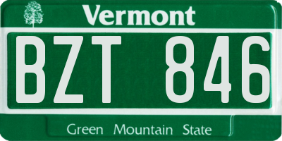 VT license plate BZT846