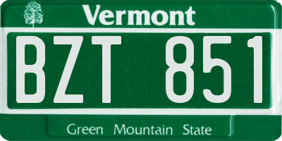 VT license plate BZT851