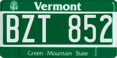 VT license plate BZT852