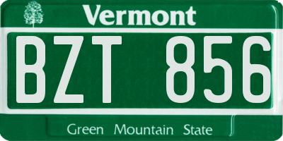 VT license plate BZT856