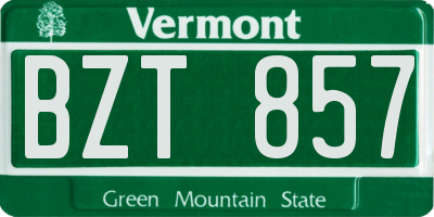 VT license plate BZT857