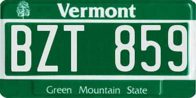 VT license plate BZT859
