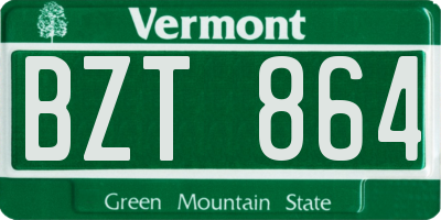 VT license plate BZT864