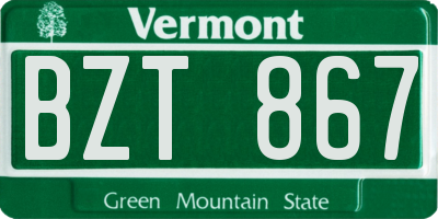 VT license plate BZT867