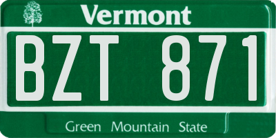 VT license plate BZT871