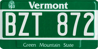 VT license plate BZT872