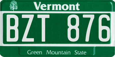 VT license plate BZT876