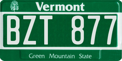 VT license plate BZT877