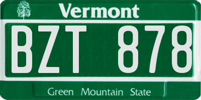 VT license plate BZT878