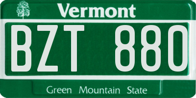 VT license plate BZT880