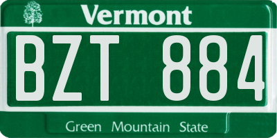 VT license plate BZT884