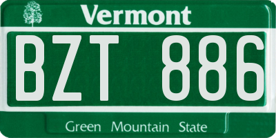 VT license plate BZT886