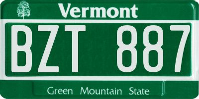 VT license plate BZT887
