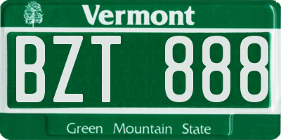 VT license plate BZT888